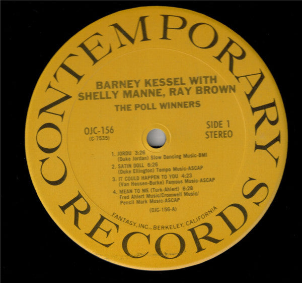 Barney Kessel With Shelly Manne, Ray Brown : The Poll Winners (LP, Album, RE)