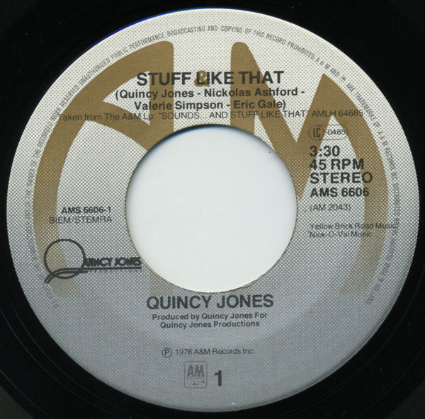 Quincy Jones : Stuff Like That (7", Single)