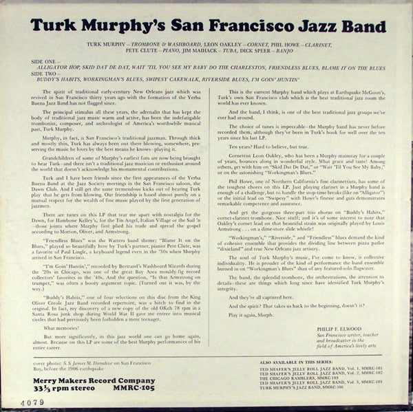 Turk Murphy's Jazz Band : Turk Murphy's San Francisco Jazz Band (LP, Album)