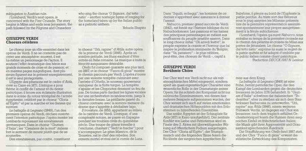 Giuseppe Verdi, Orchestra dell'Accademia Nazionale di Santa Cecilia E Coro dell'Accademia Nazionale di Santa Cecilia, Carlo Franci : Verdi Choruses (CD, Album, RM)