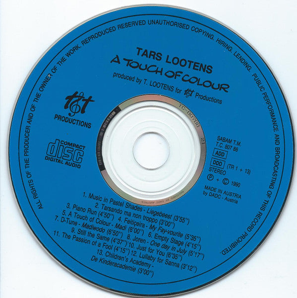 Tars Lootens : A Touch Of Colour (CD, Album)