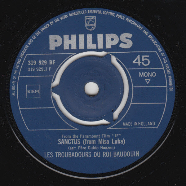 Les Troubadours Du Roi Baudouin : Sanctus (De La Bande Originale Du Film "If...") (7")