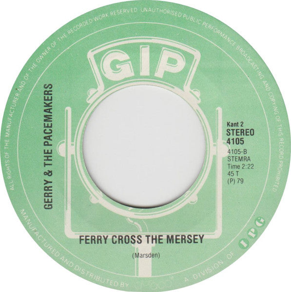 Gerry & The Pacemakers : You'll Never Walk Alone / Ferry Cross The Mersey (7", Single, RE)