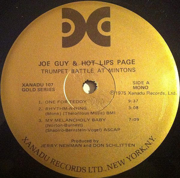 Joe Guy & Hot Lips Page : Trumpet Battle At Minton's (LP, Album, Mono)