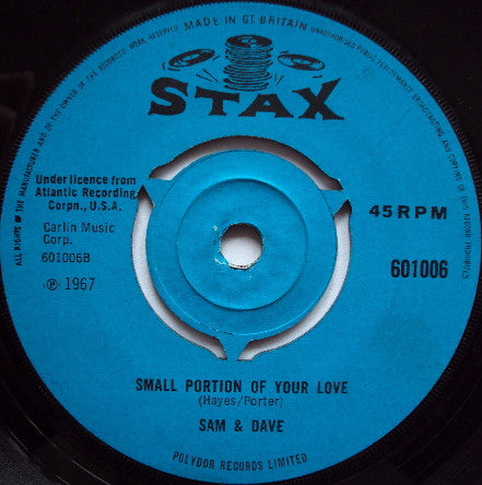 Sam & Dave : When Something Is Wrong With My Baby (7", Single)