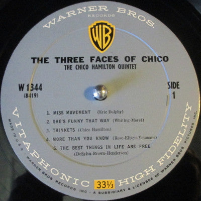 The Chico Hamilton Quintet : The Three Faces Of Chico (LP, Album, Mono)