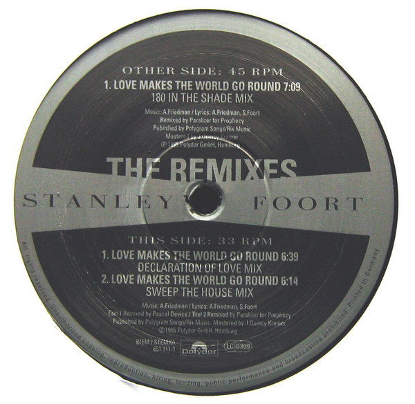 Stanley Foort : Love Makes The World Go Round (Remixes) (12")
