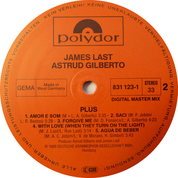 James Last, Astrud Gilberto : Plus (LP, Album)