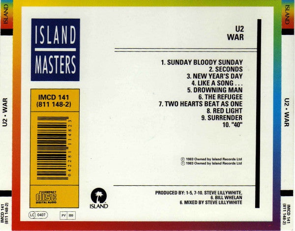 U2 : War (CD, Album, RE)