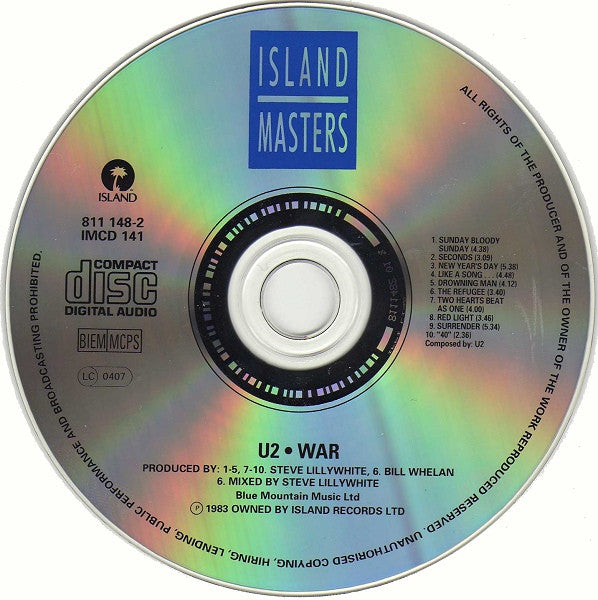 U2 : War (CD, Album, RE)