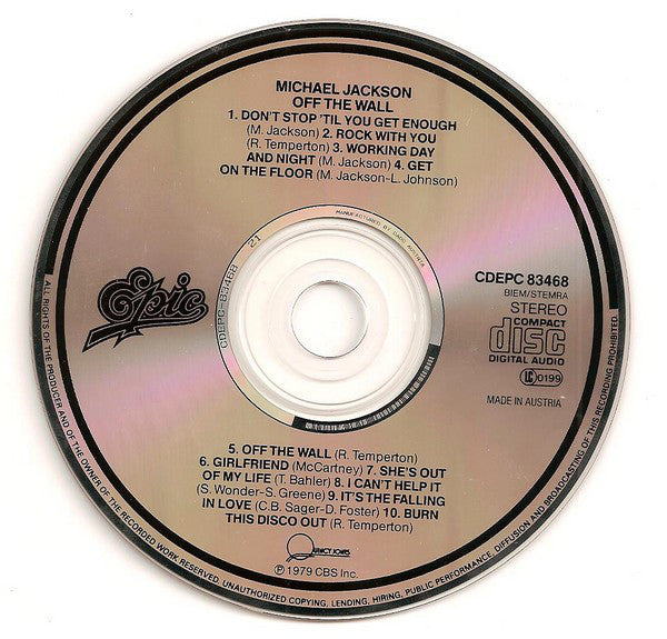 Michael Jackson : Off The Wall (CD, Album, RE)