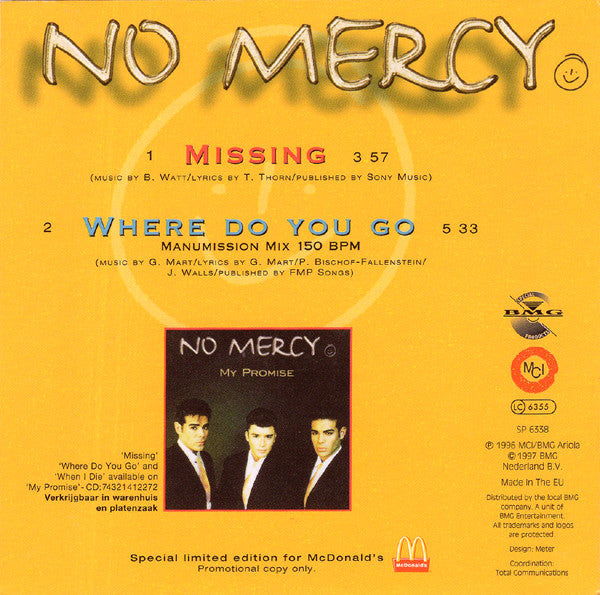 No Mercy : Missing / Where Do You Go (CD, Single, Ltd, Promo, S/Edition, Car)