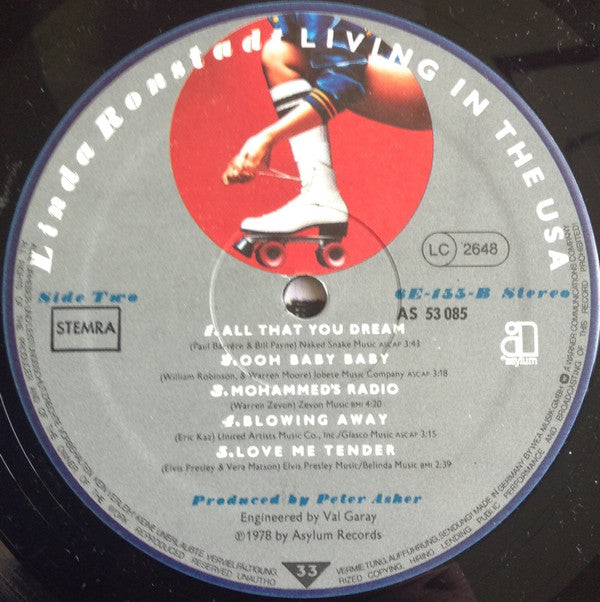 Linda Ronstadt : Living In The USA (LP, Album, Gat)