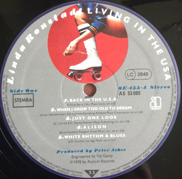 Linda Ronstadt : Living In The USA (LP, Album, Gat)