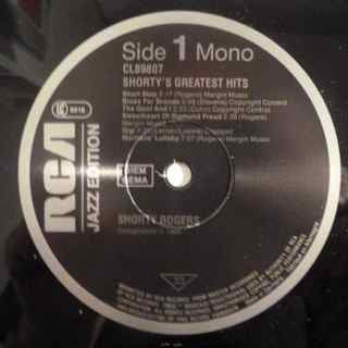 Shorty Rogers : Shorty's Greatest Hits (LP, Comp, Mono)