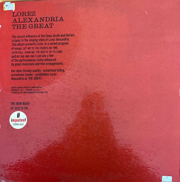 Lorez Alexandria : Alexandria The Great (LP, Album)