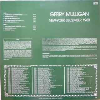 Gerry Mulligan : New-York December 1960 (LP, RE)