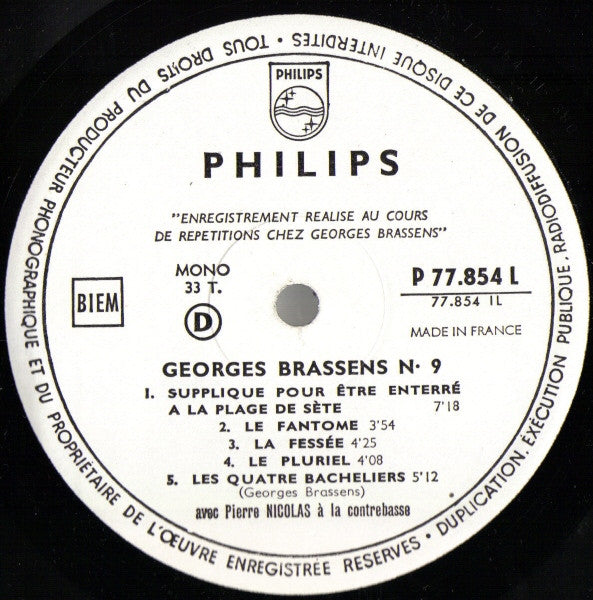Georges Brassens : IX (LP, Album, Mono)