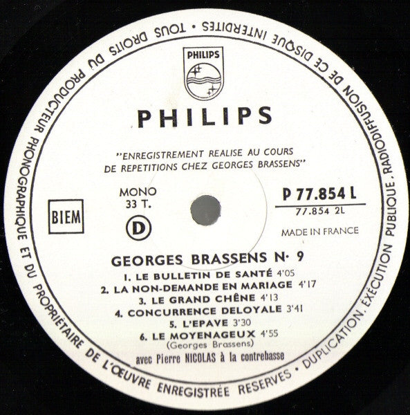 Georges Brassens : IX (LP, Album, Mono)