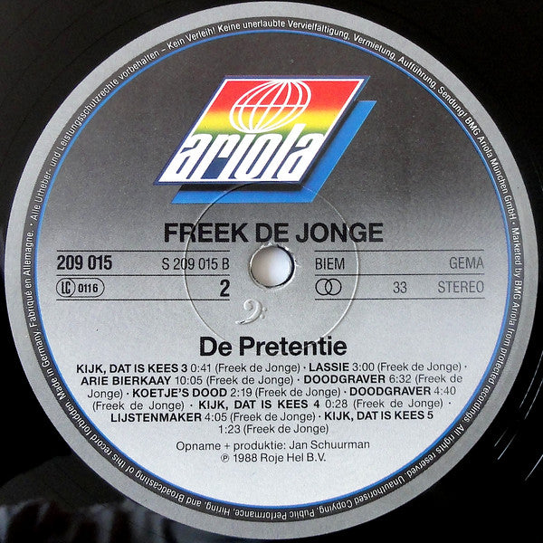 Freek de Jonge : De Pretentie (LP, Album)