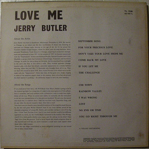 Jerry Butler : Love Me (LP, Mono)