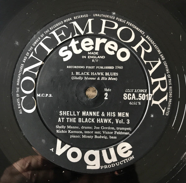 Shelly Manne & His Men : At The Black Hawk, Vol. 3 (LP, Album)