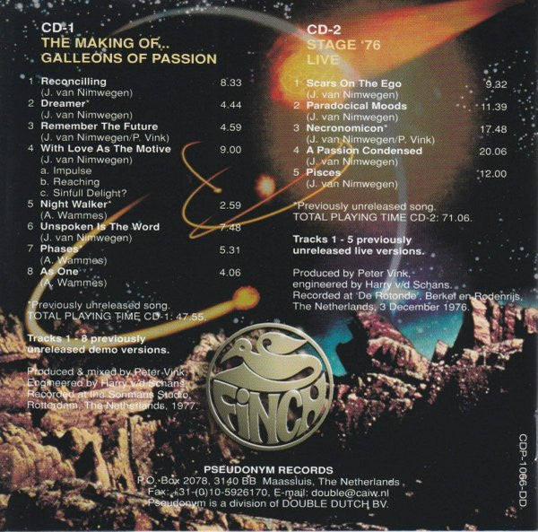 Finch (4) : Stage '76 - The Making Of...Galleons Of Passion (2xCD, Album, Ltd, RM)