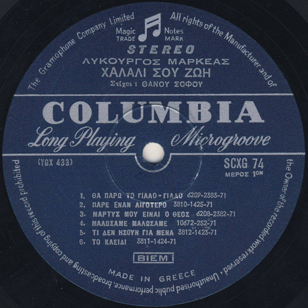 Μαρκέας* - Σοφός* - Μπιθικώτσης* - Κόκοτας* : Χαλάλι Σου Ζωή (LP, Album)