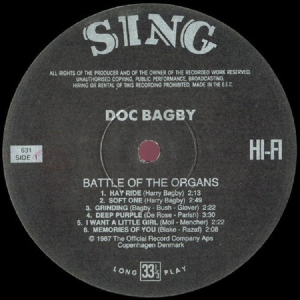Doc Bagby & Luis Rivera (5) : Battle Of The Organs (LP, Album, RE)