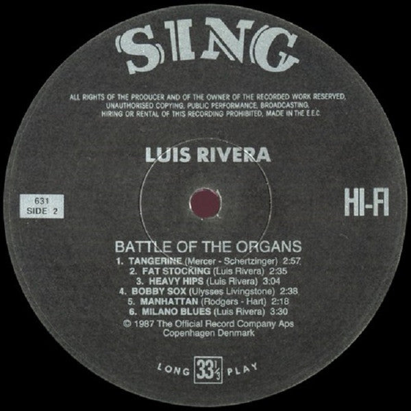 Doc Bagby & Luis Rivera (5) : Battle Of The Organs (LP, Album, RE)