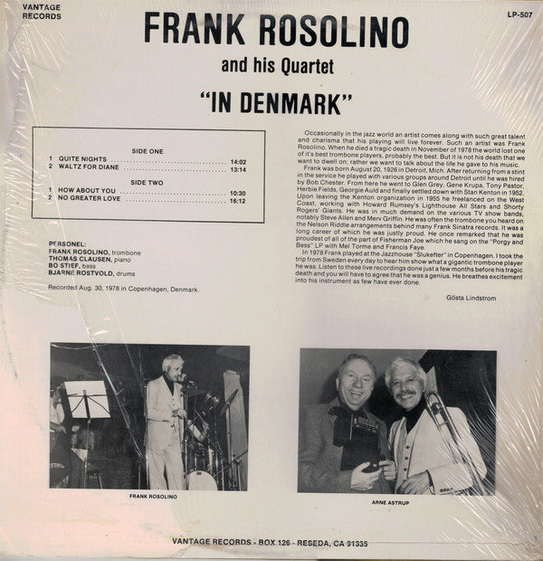Frank Rosolino And His Quartet : In Denmark (LP, Album)