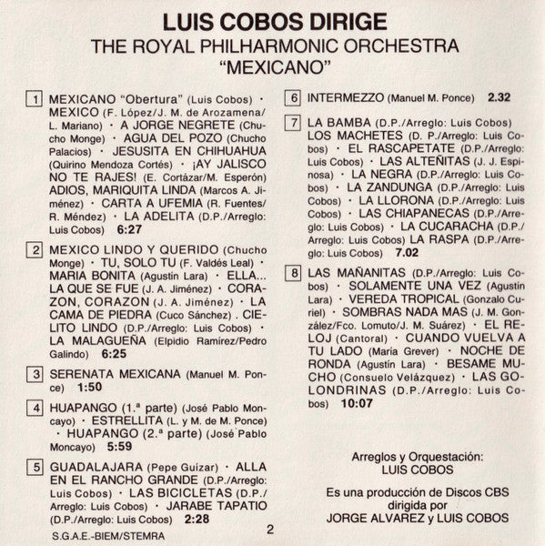 Luis Cobos Dirige Royal Philharmonic Orchestra : Mexicano (CD, Album)