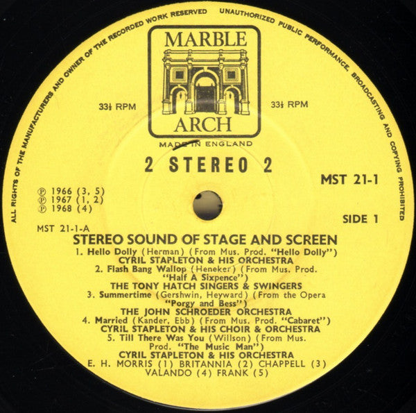 Various : The Stereo Sound Of Stage And Screen (2xLP)