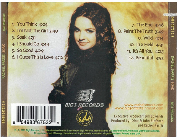 Rachel Farris : Soak (CD, Album)