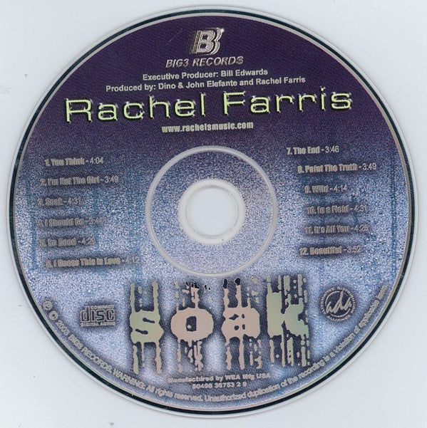 Rachel Farris : Soak (CD, Album)