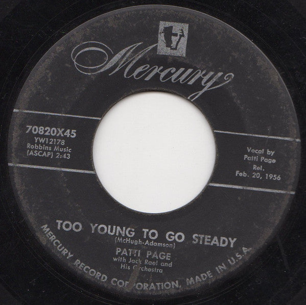 Patti Page With Jack Rael And His Orchestra : My First Formal Gown / Too Young To Go Steady (7", Single)