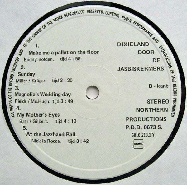 De Jasbiskermers : Dixieland Door De Jasbiskermers (LP)