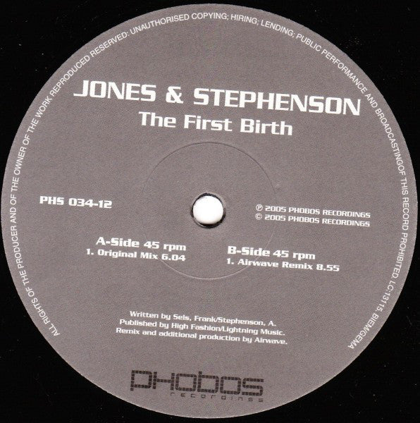 Jones & Stephenson : The First Rebirth (12")