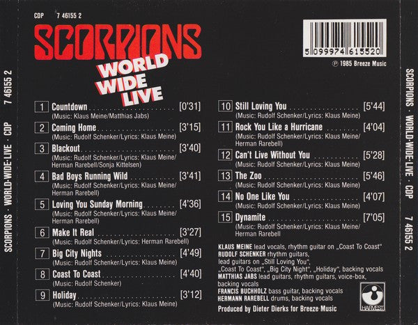 Scorpions : World Wide Live (CD, Album)