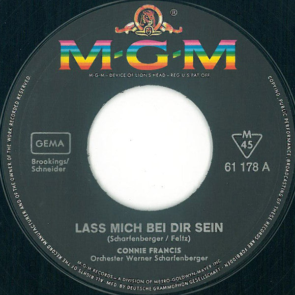 Connie Francis : Laß Mich Bei Dir Sein / Er War Nur Ein Märchenerzähler (7", Single, Mono)