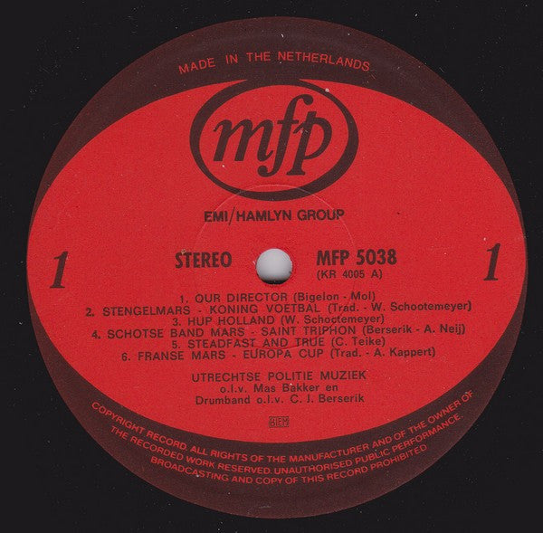 Politiekapel Utrecht : Utrechtse Politie Muziek (LP)