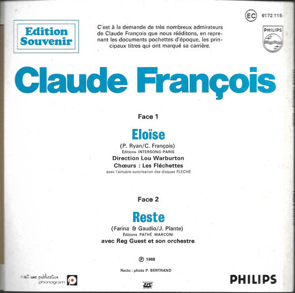 Claude François : Eloïse / Reste (7", Single, RE)