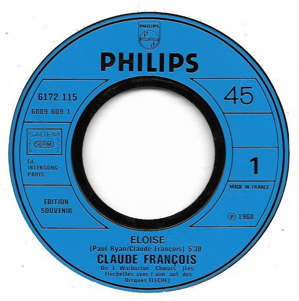 Claude François : Eloïse / Reste (7", Single, RE)
