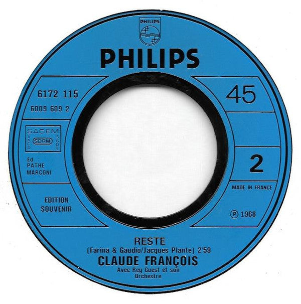 Claude François : Eloïse / Reste (7", Single, RE)
