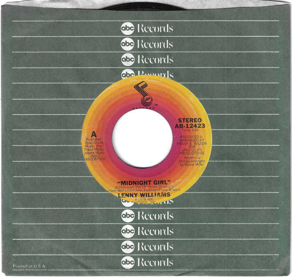 Lenny Williams : Midnight Girl (7", Styrene, Ter)