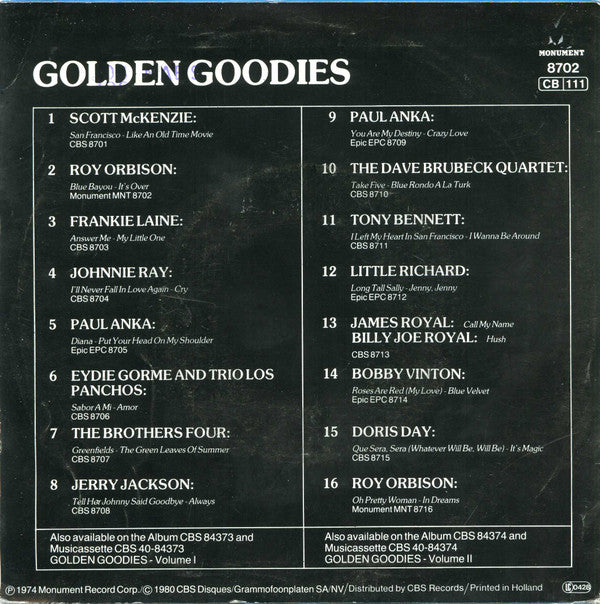 Roy Orbison : Blue Bayou / It's Over (7", Single)