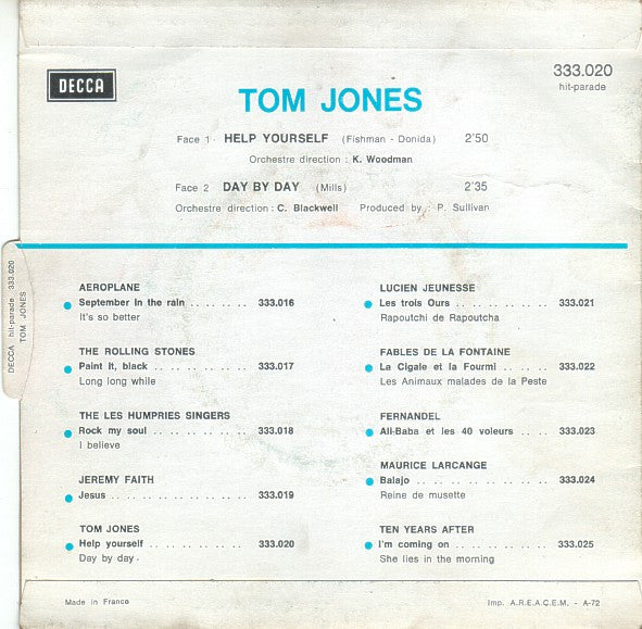 Tom Jones : Help Yourself (7", Single)