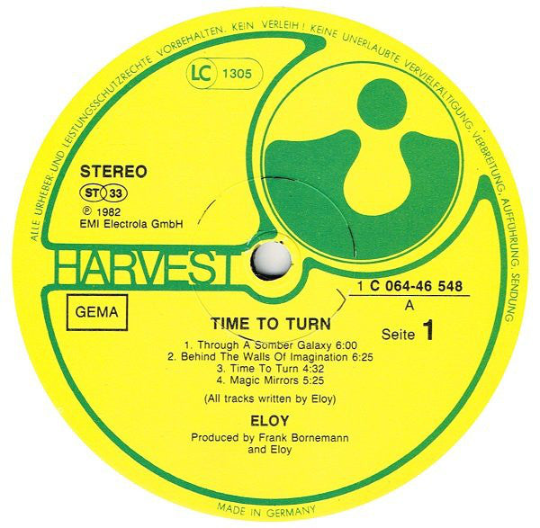 Eloy : Time To Turn (LP, Album, Gat)
