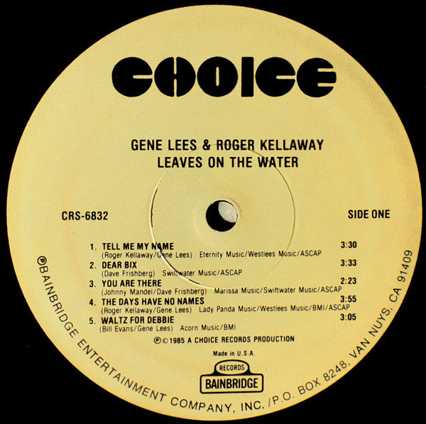 Gene Lees & Roger Kellaway : Leaves On The Water (LP, Album)
