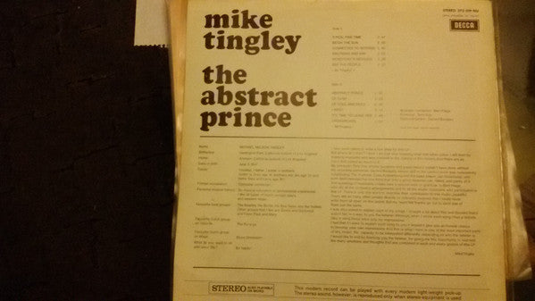 Mike Tingley : The Abstract Prince (LP, Album)